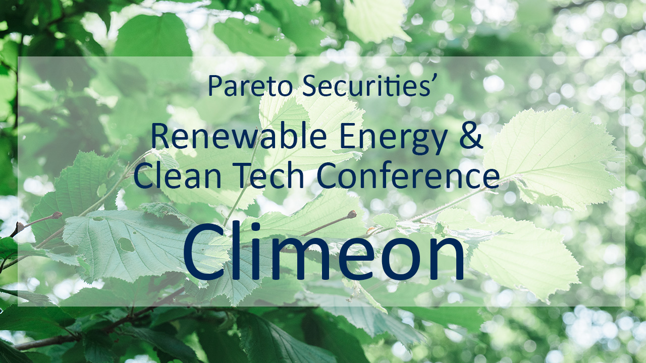 Climeon / Pareto Securities’ Renewable Energy & Clean Tech Conference 