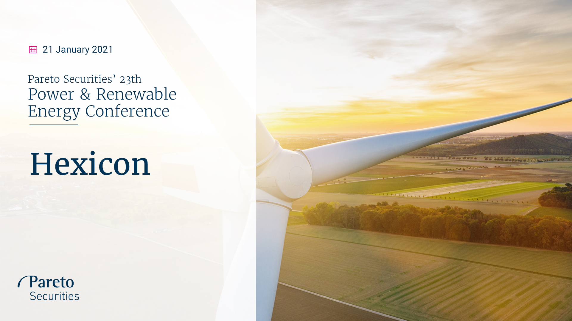 Hexicon / Pareto Securities’ Power & Renewable Energy Conference