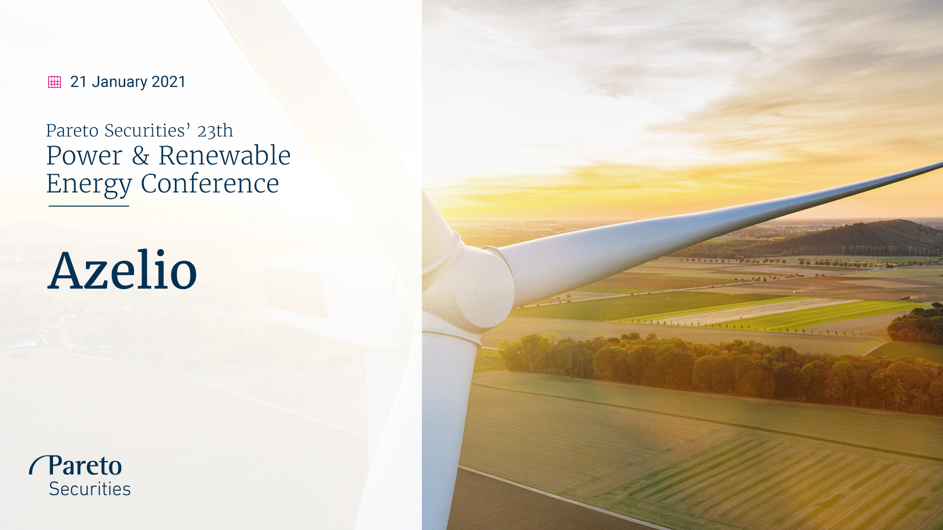 Azelio / Pareto Securities’ Power & Renewable Energy Conference