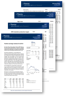 Exempel på fyra stycken fundamentala bolagsanalyser från Pareto Securities